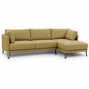 Ver imagem 1 de Sofá Sala de Estar Atena Chaise Direito Pés de Ferro 254cm 4 Lugares Bouclê Bege M1 - Monari Design