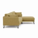 Ver imagem 6 de Sofá Sala de Estar Atena Chaise Direito Pés de Ferro 254cm 4 Lugares Bouclê Bege M1 - Monari Design