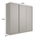 Ver imagem 2 de Guarda Roupa Casal 3 Portas de Correr 6 Gavetas 260cm Mdf Cor:grigio