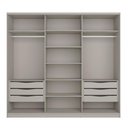 Ver imagem 3 de Guarda Roupa Casal 3 Portas de Correr 6 Gavetas 260cm Mdf Cor:grigio