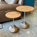 Ver imagem 2 de Mesas Laterais Dot - Madeira Nobre e Estrutura Metálica