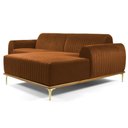 Ver imagem 1 de Sofá 255cm 4 Lugares Chaise Direito Pés Gold B-262 Telha
