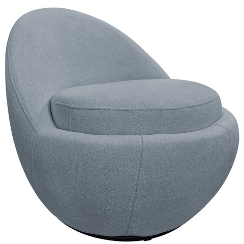 Poltrona Orgânica Kaira Base Giratória Bouclê Azul Claro - Casaepoltrona