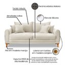 Ver imagem 4 de Sofá para Sala de Estar Fixo 3 Lugares London Bege