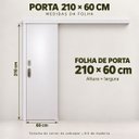 Ver imagem 5 de Porta de Correr Madeira 210x60 Branco Prime Kit Completo Trilho Fechadura