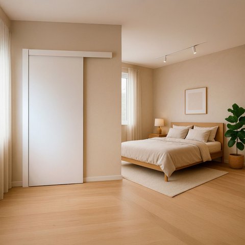 Porta de Correr Lisa Kit Completo Branco Prime 60x210cm