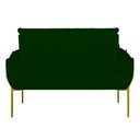 Ver imagem 7 de Sofá Namoradeira Base Metal Dourada Reforçada Tecido Suede Cor:verde