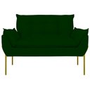 Ver imagem 5 de Sofá Namoradeira Base Metal Dourada Reforçada Tecido Suede Cor:verde
