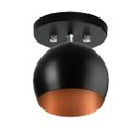 Ver imagem 2 de Lustre Plafon Bola 15 cm Redonda Preto com Cobre