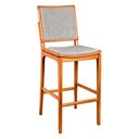 Ver imagem 1 de Banqueta Britney 43cm Madeira Maciça | Courino Cinza Claro - Sallar Home