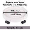 Suporte para Vaso de Planta com Rodinhas 40cm Reforçado 50kg Branco - 3