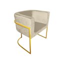 Ver imagem 2 de Kit 10 Poltronas Decorativa Sala de Estar Base de Ferro Dourada Veludo Bege