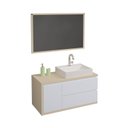 Ver imagem 2 de Gabinete Suspenso 100cm com Cuba e Espelheira Paris Bege/Nude/Branco
