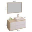 Ver imagem 5 de Gabinete Suspenso 100cm com Cuba e Espelheira Paris Bege/Nude/Branco