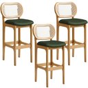Ver imagem 1 de Kit 03 Banquetas Altas Para Cozinha Bancada Sala Tela Betta Fixa L02 Couríssimo Verde Musgo - Lyam L