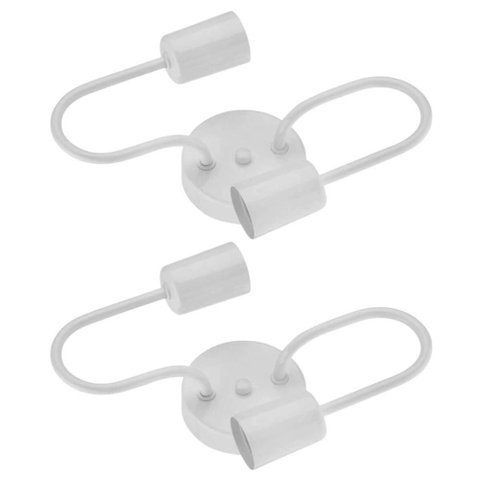 Kit 2 Plafons Luminária Flexivel Teto Branco Alumínio E27 Panamera Dital