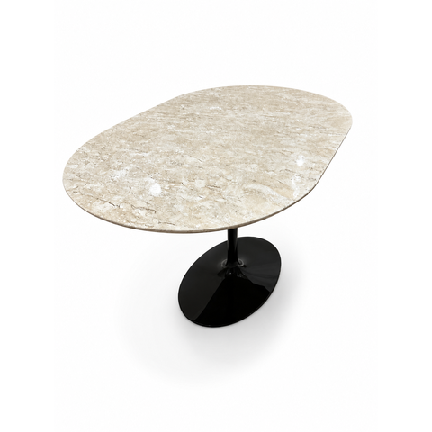 Mesa de Jantar Oblongo Mármore Travertino - 120x80cm