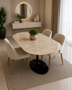 Ver imagem 2 de Mesa de Jantar Oblongo Mármore Travertino - 120x80cm
