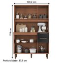 Ver imagem 4 de Armário de Cozinha Completa Compacta 6 Portas 2 Gavetas 1,20m Pop Nature / Preto Zanzini