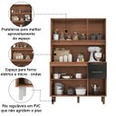Ver imagem 6 de Armário de Cozinha Completa Compacta 6 Portas 2 Gavetas 1,20m Pop Nature / Preto Zanzini
