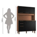 Ver imagem 7 de Armário de Cozinha Completa Compacta 6 Portas 2 Gavetas 1,20m Pop Nature / Preto Zanzini