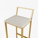 Ver imagem 4 de Jogo Mesa Alta Bistrô Redonda Branca 4 Banquetas Estofado Confort Industrial Dourado Don Castro Deco