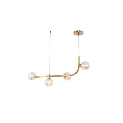 Pendente Dourado com Globos Âmbar 78cm 4g9 14600-pl