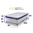 Ver imagem 2 de Conjunto Box Branco Durban Azul Espuma D28 Solteiro 96x203x57 - King House