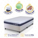 Ver imagem 3 de Conjunto Box Branco Durban Azul Espuma D28 Solteiro 96x203x57 - King House