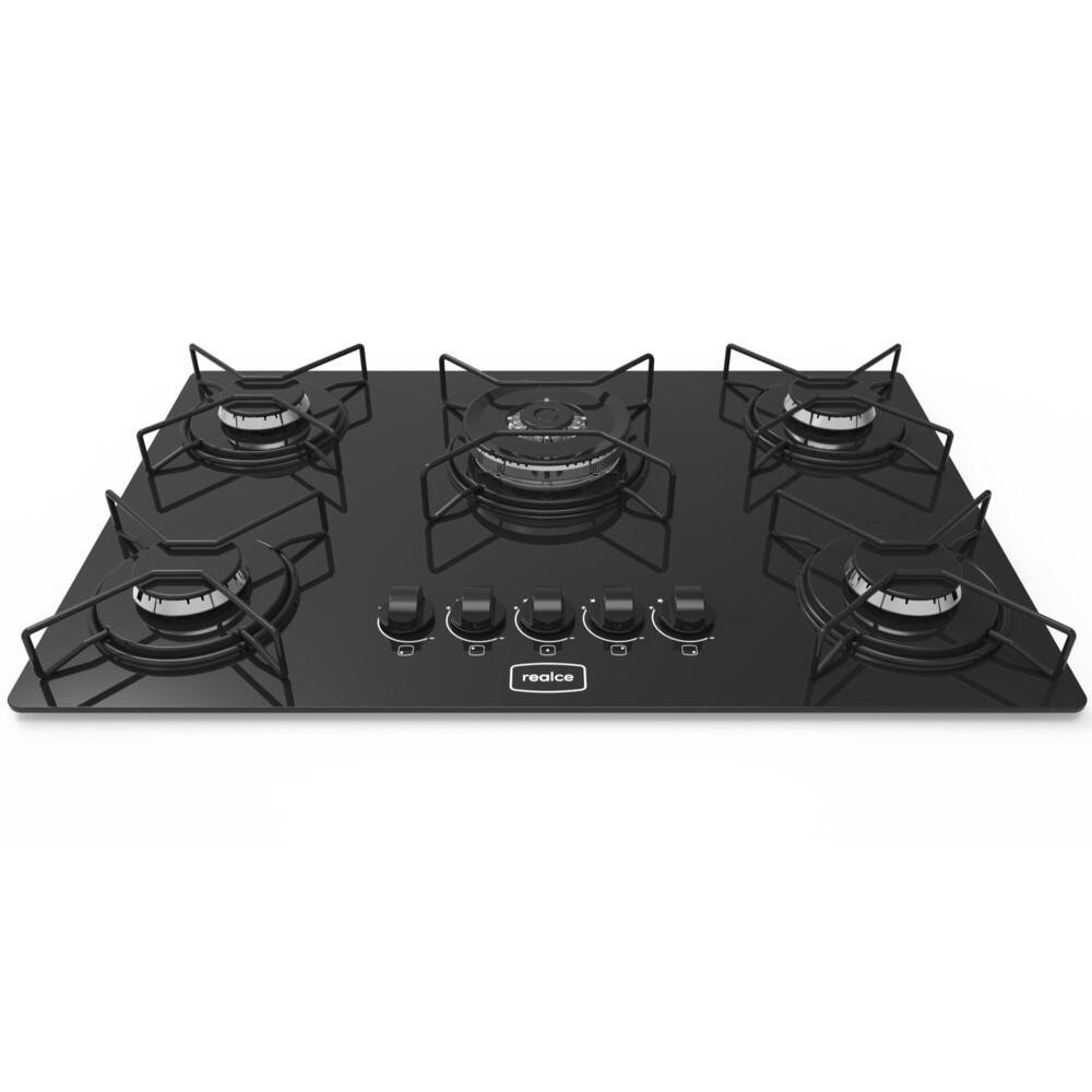 Cooktop 5 Bocas a Gás Tripla Chama Realce Bivolt CR216 Preto