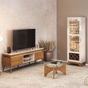Ver imagem 1 de Sala Completa para Tv até 75" Lumina e Cristaleira com Led Cinamomo/off White - Pnr Móveis