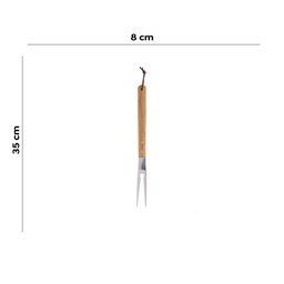 Garfo para Churrasco Aço Inox e Cabo Bambu 38 Cm Lyor - 2