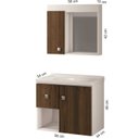 Ver imagem 5 de Gabinete Suspenso 56cm com Lavatório e Espelheira Joy Marrom/Branco/Ameixa