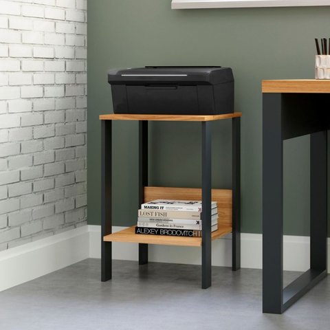 Mesa de Canto Industrial Freijó/preto - Dalla Costa