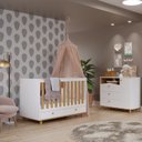 Ver imagem 1 de Quarto de Bebê com Berço e Cômoda 3 Gavetas 1 Porta Picolé Espresso Móveis