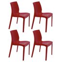 Ver imagem 1 de Kit 4 Cadeiras Plásticas Tramontina Vermelho Sala Cozinha Summa Alice Área Gourmet
