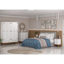 Ver imagem 5 de Conjunto Guarda-roupa Rústico 4 P e 2 G e Cômoda 4 G + 1 P de Madeira Maciça e Mdf Branco