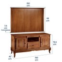 Ver imagem 5 de Conjunto Rack 60811m + Painel 50505 para Sala Pés Luiz Xv 1 Gaveta 2 Portas e Nicho Linz Móveis
