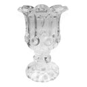 Ver imagem 1 de Castiçal Taça de Vidro Cilindro Relevo Luxo 13x8cm