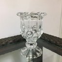 Ver imagem 2 de Castiçal Taça de Vidro Cilindro Relevo Luxo 13x8cm