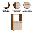 Ver imagem 3 de Balcão Multiuso para Cozinha Micro-Ondas 2 Portas Taiane Savana/Off White