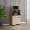 Ver imagem 7 de Balcão Multiuso para Cozinha Micro-Ondas 2 Portas Taiane Savana/Off White