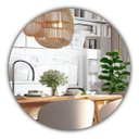 Ver imagem 1 de Espelho Redondo Decorativo de Vidro Lapidado - 50cm X 50cm Gh Papel de Parede