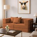 Ver imagem 3 de Sofá Cama Mold 2 Lugares Retrátil 190cm Terracota Linho Loja Sheep