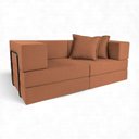 Ver imagem 1 de Sofá Cama Mold 2 Lugares Retrátil 190cm Terracota Linho Loja Sheep