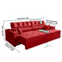 Ver imagem 5 de Sofá Usb, 3 Lugares Smart Retrátil, Reclinável, 202cm, Tecnologia Carregamento 3 Portas Vermelho