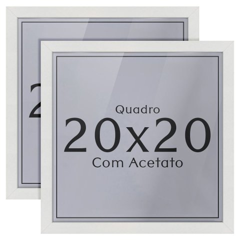 Kit 2 Unidades Moldura 20x20 Quadro com Acetato