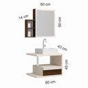 Ver imagem 5 de Gabinete Suspenso 60cm com Cuba e Espelheira 2 Nichos Bege/Atenna/Ameixa