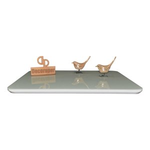 Somente Tampo Retangular Laqueado com Vidro 140x90cm - Off White