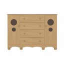 Ver imagem 7 de Cômoda Infantil 125cm 2 Portas com Vidro e 4 Gavetas Suspiro Multimóveis Mp4460 Madeirado